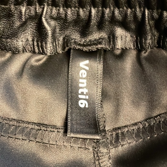 Venti6 Black Faux Leather Joggers Size Medium - Picture 7 of 8